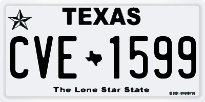 TX license plate CVE1599