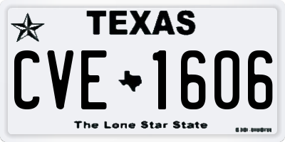 TX license plate CVE1606