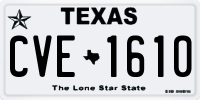 TX license plate CVE1610