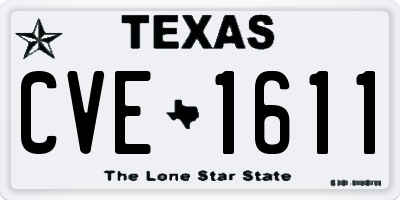 TX license plate CVE1611