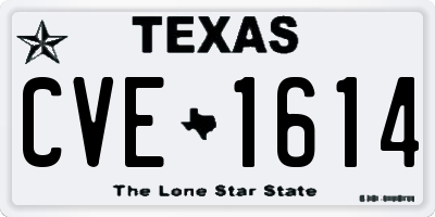 TX license plate CVE1614