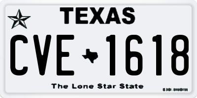 TX license plate CVE1618