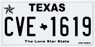 TX license plate CVE1619