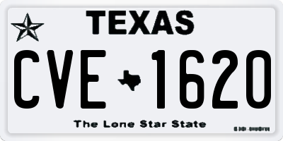 TX license plate CVE1620