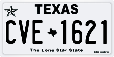TX license plate CVE1621