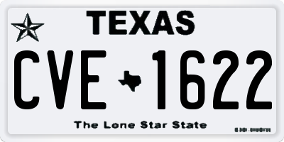 TX license plate CVE1622