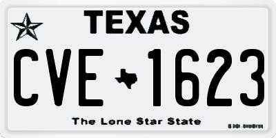 TX license plate CVE1623