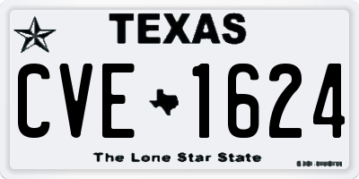 TX license plate CVE1624