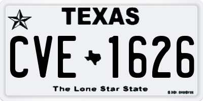 TX license plate CVE1626