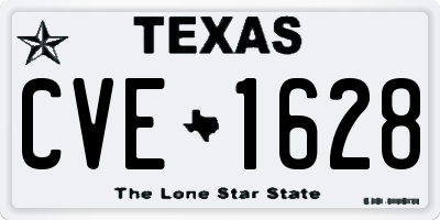 TX license plate CVE1628