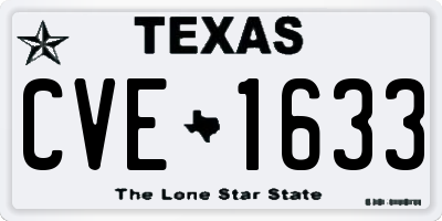 TX license plate CVE1633