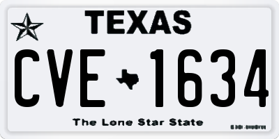 TX license plate CVE1634