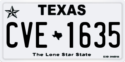TX license plate CVE1635