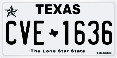 TX license plate CVE1636