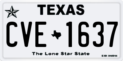 TX license plate CVE1637
