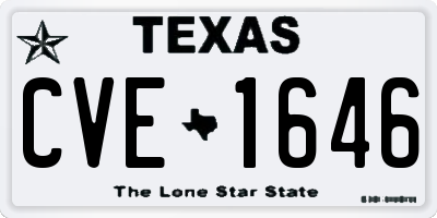 TX license plate CVE1646
