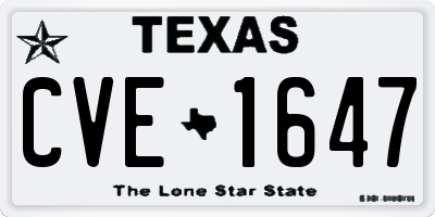TX license plate CVE1647