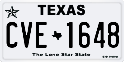 TX license plate CVE1648
