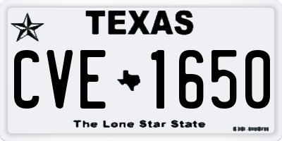 TX license plate CVE1650