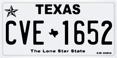 TX license plate CVE1652