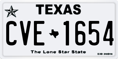 TX license plate CVE1654