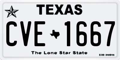 TX license plate CVE1667