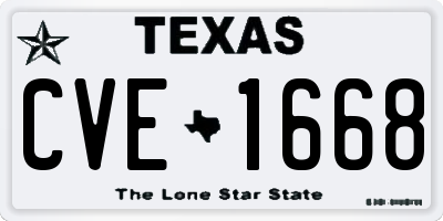TX license plate CVE1668