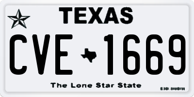 TX license plate CVE1669