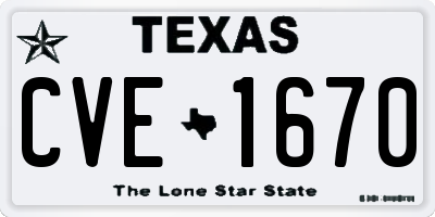 TX license plate CVE1670