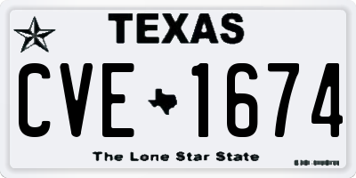TX license plate CVE1674