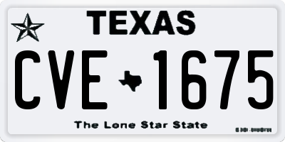 TX license plate CVE1675