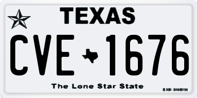 TX license plate CVE1676