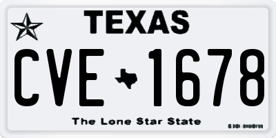 TX license plate CVE1678