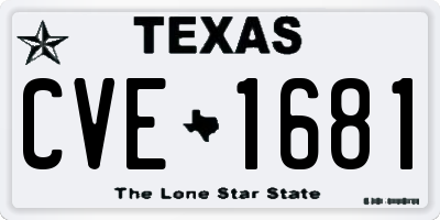 TX license plate CVE1681