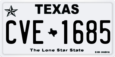 TX license plate CVE1685