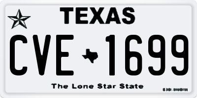 TX license plate CVE1699
