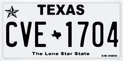 TX license plate CVE1704