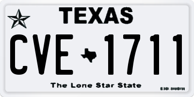 TX license plate CVE1711