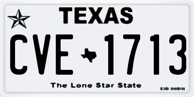 TX license plate CVE1713