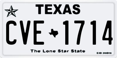 TX license plate CVE1714