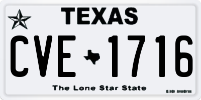 TX license plate CVE1716