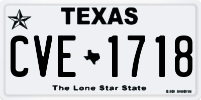 TX license plate CVE1718