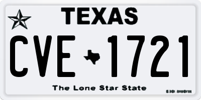 TX license plate CVE1721