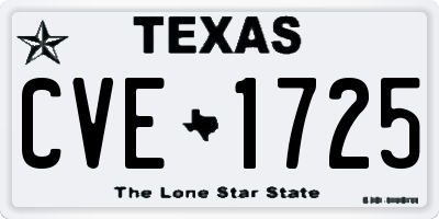 TX license plate CVE1725