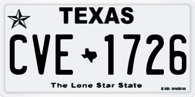TX license plate CVE1726