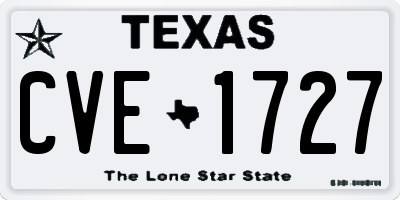 TX license plate CVE1727