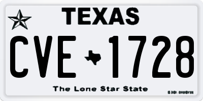 TX license plate CVE1728