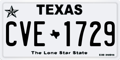 TX license plate CVE1729