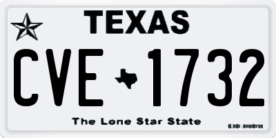 TX license plate CVE1732