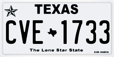 TX license plate CVE1733